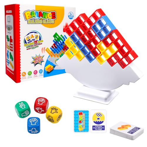 XIHIRCD 64stk Turm Stapel Spiel, Feinmotorik Balance Brett Spiel mit 4 Würfeln Bausteine-Spielzeug Tetris Turmspiel für Kinder und Erwachsene Reisen Freunde Familie Partyzubehör XIHIRCD 64stk Turm Stapel Spiel, Feinmotorik Balance Brett Spiel mit 4 Würfeln Bausteine-Spielzeug Tetris Turmspiel für Kinder und Erwachsene Reisen Freunde Familie Partyzubehör von XIHIRCD