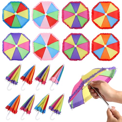 XIHIRCD 8 Stück Miniatur Regenschirme, 30 cm Verstellbarer Mini Spitzenschirm Bunte Regenschirme für Jungen Mädchen Puppen Dekorationen Wohnaccessoires Spiele Fotografie Requisiten (Regenbogenfarben) XIHIRCD 8 Stück Miniatur Regenschirme, 30 cm Verstellbarer Mini Spitzenschirm Bunte Regenschirme für Jungen Mädchen Puppen Dekorationen Wohnaccessoires Spiele Fotografie Requisiten (Regenbogenfarben) von XIHIRCD