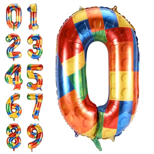 Ballon Zahlen, 81cm Großer Zahlenballon Heliumfolien-Mylar-Ballon für Kinder-Feiertagspartys, Mottopartys, Jungen und Mädchen-Geburtstagsparty-Dekorationen (0) von XIHIRCD
