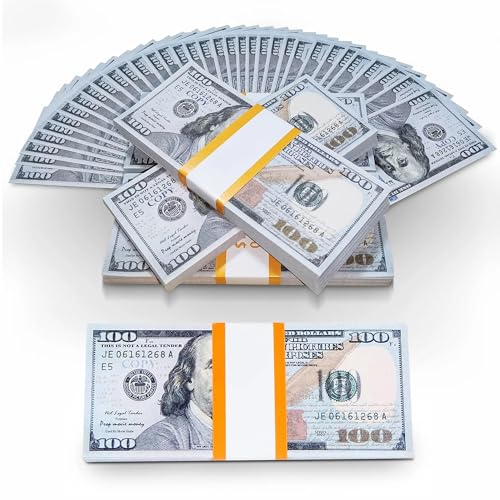 Prop Money 100 Dollar Scheine 150 Stück, Fake Money, Fake Geld, Spielgeld Kinder, Spielgeld Scheine, Spielzeuggeld, Spielgeld Dollar Scheine, Fake Dollar, Dollarscheine, Falschgeld, Geldscheine von XIKTTK