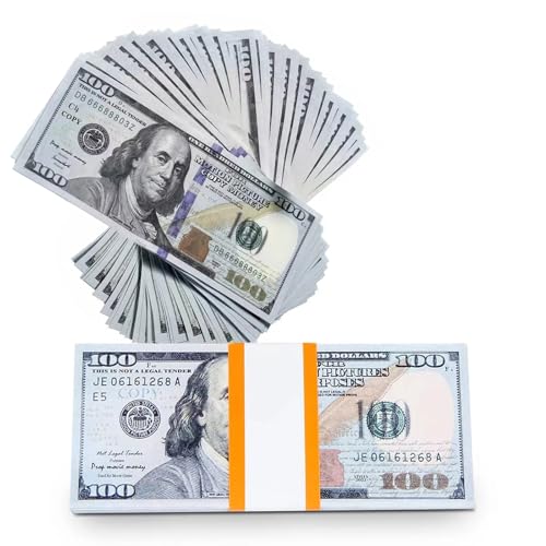 XIKTTK Fake Money 100 Dollar Scheine, Spielgeld Scheine, Fake Geld, Prop Money spielzeuggeld, Spielgeld Dollar Scheine, Falschgeld, Geldscheine, Fake Dollar, Dollarscheine, Spielzeug Geld, 120 Stück XIKTTK Fake Money 100 Dollar Scheine, Spielgeld Scheine, Fake Geld, Prop Money spielzeuggeld, Spielgeld Dollar Scheine, Falschgeld, Geldscheine, Fake Dollar, Dollarscheine, Spielzeug Geld, 120 Stück von XIKTTK