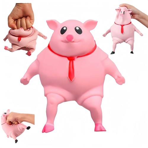 Stress Schwein Quetsch Spielzeug, Anti Stress Schwein Geschenke, Schwein zum Schlagen, Antistress Schwein, Schwein Quetschspielzeug, Wutschwein Rosa, Stress Schwein Groß Pig für Kinder Erwachsener von XIKTTK