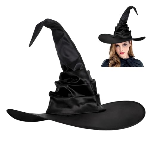 XIMEY Halloween Hexenhut, Hexenhut Damen, Schwarz, Zauberer Hut, Zaubererhut, Hexen Deko, Geeignet für Halloween Feiertagspartys, Cosplay, Karneval (B) von XIMEY