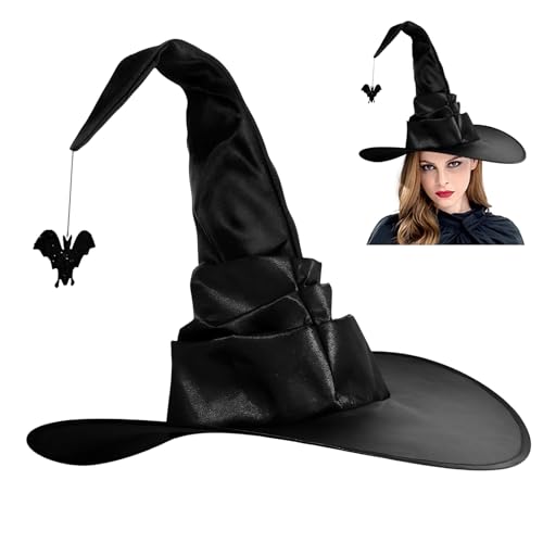 XIMEY Halloween Hexenhut, Hexenhut Damen, Schwarz, Zauberer Hut, Zaubererhut, Hexen Deko, Geeignet für Halloween Feiertagspartys, Cosplay, Karneval (C) von XIMEY