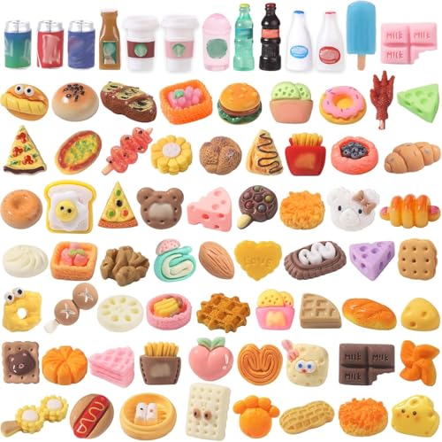 XIMISHOP 100 Stück Miniatur Essen und Trinken, Miniatur Lebensmittel Harz Spielzeug Set Kleine Küche Puppenhaus Zubehör für die Dekoration von Mini-Küchen Puppenhäusern Fotorahmen -Randomisierter Stil XIMISHOP 100 Stück Miniatur Essen und Trinken, Miniatur Lebensmittel Harz Spielzeug Set Kleine Küche Puppenhaus Zubehör für die Dekoration von Mini-Küchen Puppenhäusern Fotorahmen -Randomisierter Stil von XIMISHOP