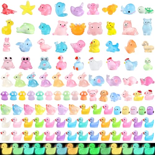 XIMISHOP 106 Stück Mini Harz Tierfiguren, Miniatur Leuchtende Figuren Bunte Kleine Tierfiguren Winzige Fleine Tiere für Dekoration von Miniatur-Landschaftsgärten, Bonsai, Fischbecken und Aquarien XIMISHOP 106 Stück Mini Harz Tierfiguren, Miniatur Leuchtende Figuren Bunte Kleine Tierfiguren Winzige Fleine Tiere für Dekoration von Miniatur-Landschaftsgärten, Bonsai, Fischbecken und Aquarien von XIMISHOP