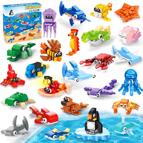 XIMISHOP 25 Packungen Meerestier-Bausteine von XIMISHOP