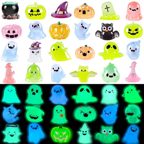 XIMISHOP 32 Stück Halloween Mini Leuchtende Harz Figuren, Miniatur Kleine Winzige Harzfiguren Verstecken Kunstharz Ornamente Kürbis Geist Schädel für Hausgartendekoration und Halloween Party Geschenk XIMISHOP 32 Stück Halloween Mini Leuchtende Harz Figuren, Miniatur Kleine Winzige Harzfiguren Verstecken Kunstharz Ornamente Kürbis Geist Schädel für Hausgartendekoration und Halloween Party Geschenk von XIMISHOP