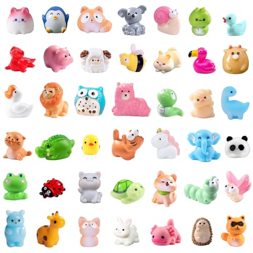 XIMISHOP 45 Stück Mini Harz Tierfiguren, Winzige Kleine Tiere Figuren Mehrfarbige Kunstharz Tiere Ornamente Enten Huhn Löwe für Dekoration von Miniatur Landschaftsgärten Bonsai Fischbecken Aquarien XIMISHOP 45 Stück Mini Harz Tierfiguren, Winzige Kleine Tiere Figuren Mehrfarbige Kunstharz Tiere Ornamente Enten Huhn Löwe für Dekoration von Miniatur Landschaftsgärten Bonsai Fischbecken Aquarien von XIMISHOP