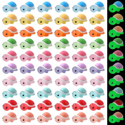 XIMISHOP 50 x bunte Mini-Schildkröten aus Kunstharz von XIMISHOP