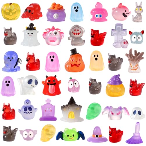 XIMISHOP 50 x leuchtende Halloween-Ornamente aus Kunstharz von XIMISHOP