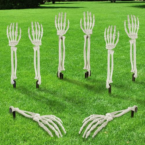 XIMISHOP 8 Stück Halloween Skeleton Arms, Realistische Skelett Hände Deko Zombie Geist Arm Pfahle Abgetrennte Kunststoff Skelett Hände for Garden Lawn Yard Graveyard Zeichen Skeleton Stakes Requisiten XIMISHOP 8 Stück Halloween Skeleton Arms, Realistische Skelett Hände Deko Zombie Geist Arm Pfahle Abgetrennte Kunststoff Skelett Hände for Garden Lawn Yard Graveyard Zeichen Skeleton Stakes Requisiten von XIMISHOP