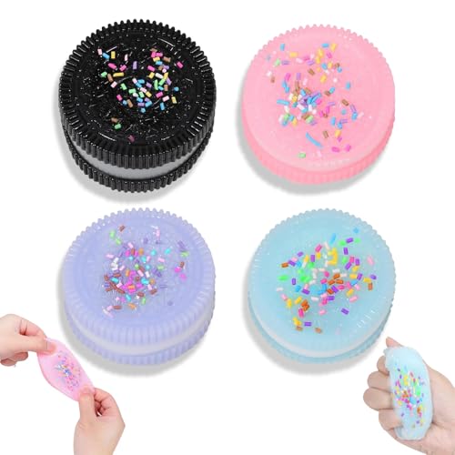 4 Pièces Jouet Sensoriel à Presser,Jouets Anti-Stress Enfant Doux Squeeze, ,Fidget Balls Jouet Sensoriel à Presser, Doux Squeeze Jouets Biscuit (White) von XIMKONTER