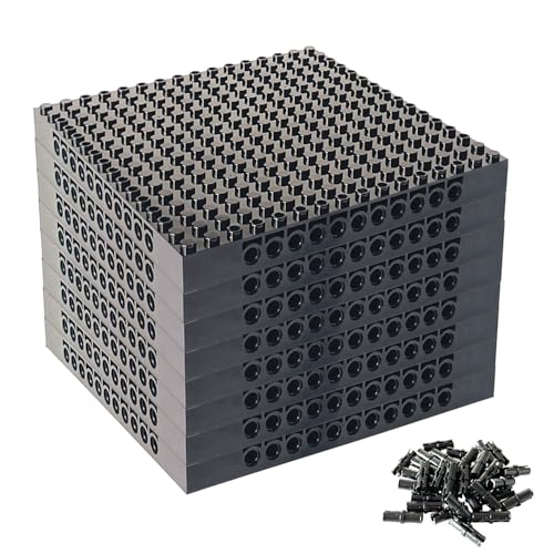 16 x 16 Brick Classic Grundplatte Bauplatten für Bausteine 65803 (Schwarz (8 Stück)) von XIN·SHI