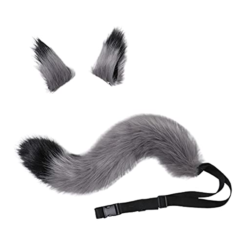 XINAJUND 3 Stück Plüschtier Cosplay Set Füchse Ohren Kopfbedeckung Wolf Schwanz Mode Gothic Cosplay Zubehör Fotoaufnahme XINAJUND 3 Stück Plüschtier Cosplay Set Füchse Ohren Kopfbedeckung Wolf Schwanz Mode Gothic Cosplay Zubehör Fotoaufnahme von XINAJUND