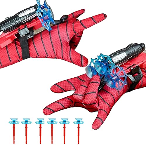 XINCHEN Held Launcher 2 Sets Launcher-Handschuhe Spider Launcher Handschuhe Spinne Shooter Handschuhe Cosplay Handschuh Lustiges Lernspielzeug für Kinder (Blue) von XINCHEN