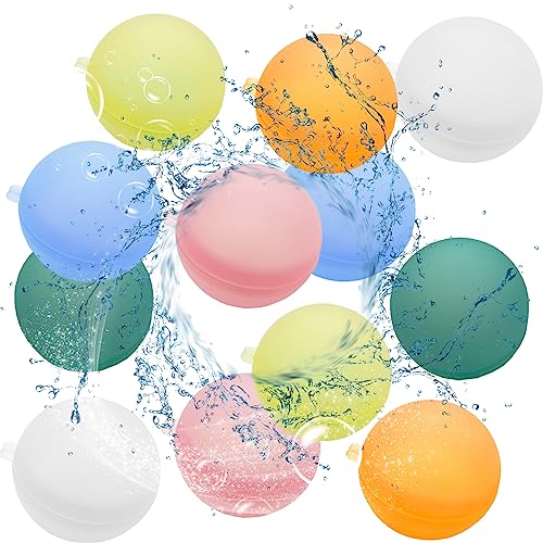 XINCHEN Wiederverwendbare Wasserbomben 12 Stück Wasserbomben WiederverwendbarSelbstdichtende Wasserbomben-Spritzbälle Reusable Water Balloon Outdoor-Wasserspielzeug für Kinder Wasserschlacht-Spiel von XINCHEN