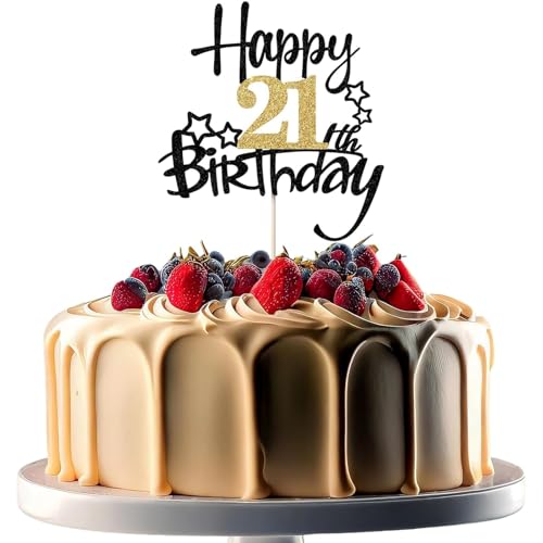 XINCHENG 1 x Geburtstagskuchenaufsatz, schwarz und goldfarben, glitzernde Kuchendekoration, Happy 70th Birthday, für Männer und Frauen, Motto-Party XINCHENG 1 x Geburtstagskuchenaufsatz, schwarz und goldfarben, glitzernde Kuchendekoration, Happy 70th Birthday, für Männer und Frauen, Motto-Party von XINCHENG
