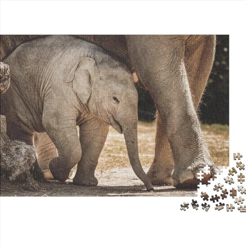 Elefant Holzpuzzle Erwachsene, Tiere Magische Holzpuzzle Für Erwachsene Wooden Puzzle Erwachsene 300pcs (40x28cm) von XINCHENMM