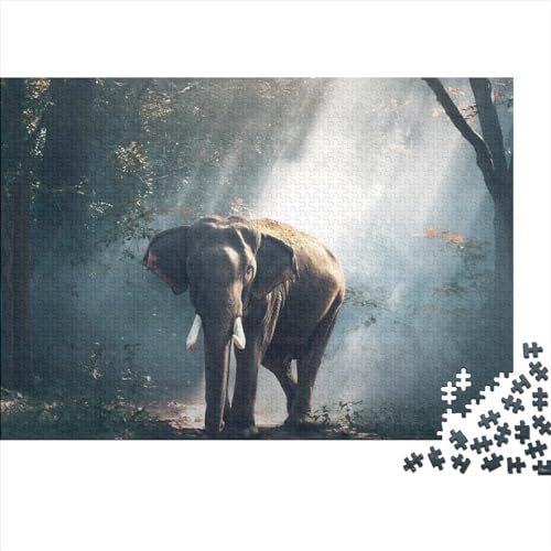 Elefant Holzpuzzle Erwachsene, Tiere Magische Holzpuzzle Für Erwachsene Wooden Puzzle Erwachsene 500pcs (52x38cm) von XINCHENMM