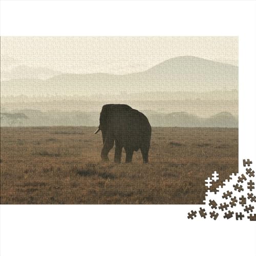 Elefant Puzzle 1000 Teile Klassische Puzzle Erwachsene Tiere Puzzle DIY Kit Holzspielzeug Einzigartiges Geschenk Moderne Wohnkultur 1000pcs (75x50cm) von XINCHENMM