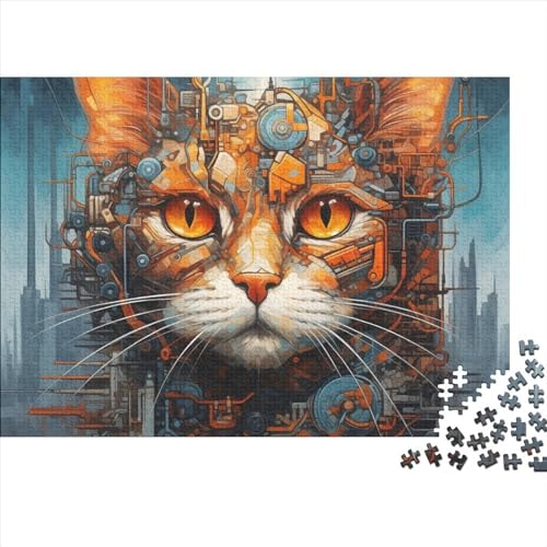 Niedliche Katze Puzzle 1000 Teile Erwachsene 1000 Teile Jigsaw Haustiere Puzzles Für Wohnkultur Wandkunst 1000pcs (75x50cm) von XINCHENMM