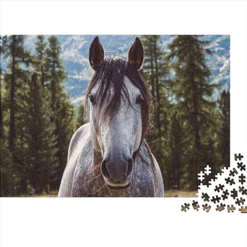 Pferd Puzzle 300 Teile Klassische Puzzle Erwachsene Tiere Puzzle DIY Kit Holzspielzeug Einzigartiges Geschenk Moderne Wohnkultur 300pcs (40x28cm) von XINCHENMM