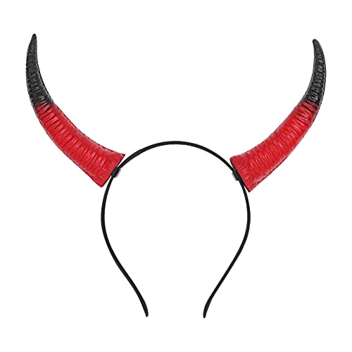 Teufel Hörner Haarreif Teufel Kopfschmuck Königin Hörner Kopfbedeckung Dämonenhorn Haarband Devil Hörner Haarschmuck Damen Teufelshorn Haareif Halloween Kopfschmuck für Karneval Kostümfeste Cosplay von XINCHI