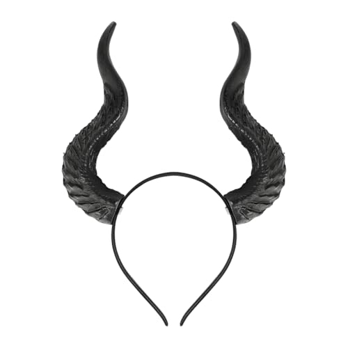 Halloween Gothic Teufelshorn Stirnband Maleficent Ochsenhorn Cosplay Haarband Verkleidung Kostüm Tierhaarreifen Kopfschmuck Maskerade Dämon Haarband Karneval Paar Spiele Club Dress Up Zubehör Halloween Gothic Teufelshorn Stirnband Maleficent Ochsenhorn Cosplay Haarband Verkleidung Kostüm Tierhaarreifen Kopfschmuck Maskerade Dämon Haarband Karneval Paar Spiele Club Dress Up Zubehör von XINCHIA