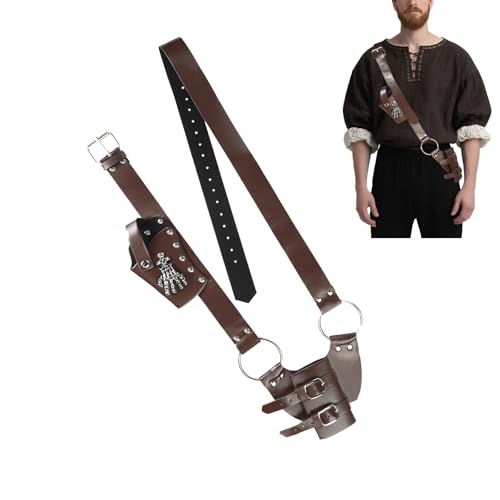 Mittelalter Ledergürtel mit Schwert Holster Dolch Frosch Halter Set Halloween Wikinger Pirat Scheide Scheide Ritter Schultergurt Gürtel Schwert Klinge Scheide Halter Punk Krieger LARP Fasching Kostüm Mittelalter Ledergürtel mit Schwert Holster Dolch Frosch Halter Set Halloween Wikinger Pirat Scheide Scheide Ritter Schultergurt Gürtel Schwert Klinge Scheide Halter Punk Krieger LARP Fasching Kostüm von XINCHIA