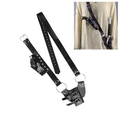 Mittelalter Ledergürtel mit Schwert Holster Dolch Frosch Halter Set Halloween Wikinger Pirat Scheide Scheide Ritter Schultergurt Gürtel Schwert Klinge Scheide Halter Punk Krieger LARP Fasching Kostüm Mittelalter Ledergürtel mit Schwert Holster Dolch Frosch Halter Set Halloween Wikinger Pirat Scheide Scheide Ritter Schultergurt Gürtel Schwert Klinge Scheide Halter Punk Krieger LARP Fasching Kostüm von XINCHIA