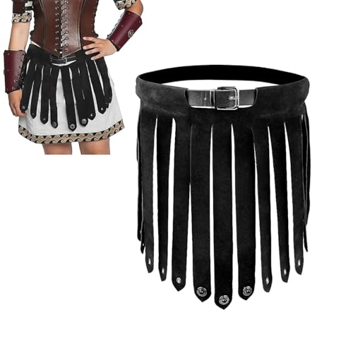 XINCHIA Mittelalterlicher Punk Lederrock mit Gürtel, Wikinger Ritterrock Panzerrock Römisches Gladiatorenkleid Retro Verstellbarer Gürtel Mittelalter Kostüm für Halloween Cosplay Zubehör XINCHIA Mittelalterlicher Punk Lederrock mit Gürtel, Wikinger Ritterrock Panzerrock Römisches Gladiatorenkleid Retro Verstellbarer Gürtel Mittelalter Kostüm für Halloween Cosplay Zubehör von XINCHIA