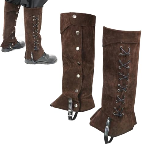 Mittelalter Verkleidung Kostüm Stiefel Abdeckungen Kunstleder Vintage Ritter Beinschutz Gamasche Halloween Pirat Punk Kostüm Zubehör Beinwärmer Wrap Verstellbare Schuhüberzug für Cosplay Karneval Mittelalter Verkleidung Kostüm Stiefel Abdeckungen Kunstleder Vintage Ritter Beinschutz Gamasche Halloween Pirat Punk Kostüm Zubehör Beinwärmer Wrap Verstellbare Schuhüberzug für Cosplay Karneval von XINCHIA