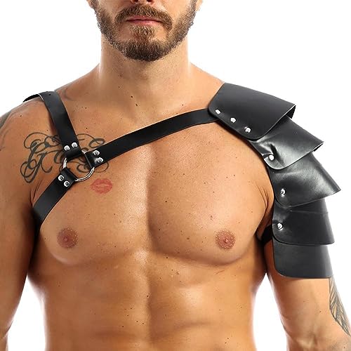 XINCHIA Retro Mittelalter Ritter Schulterpanzer Leder Punk Wikinger Schulter Rüstung Verstellbar Halloween Cosplay Krieger Rüstung Kostüm Karneval Punk Schulterschutz für Damen Herren (einzelne XINCHIA Retro Mittelalter Ritter Schulterpanzer Leder Punk Wikinger Schulter Rüstung Verstellbar Halloween Cosplay Krieger Rüstung Kostüm Karneval Punk Schulterschutz für Damen Herren (einzelne von XINCHIA
