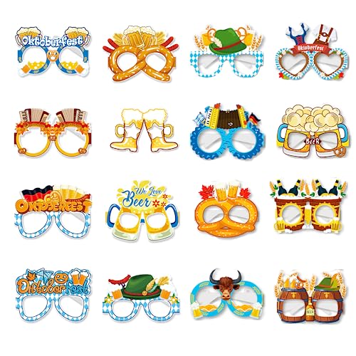 XINDY 24 Stück Oktoberfest Partybrille lustig Papier Brillen Bier Brezel Oktoberfest Photo Booth fotorequisiten für Kinder Erwachsene Oktoberfest deko Bayrisch Wiesn Kostüm Dekoration Accessoires XINDY 24 Stück Oktoberfest Partybrille lustig Papier Brillen Bier Brezel Oktoberfest Photo Booth fotorequisiten für Kinder Erwachsene Oktoberfest deko Bayrisch Wiesn Kostüm Dekoration Accessoires von XINDY