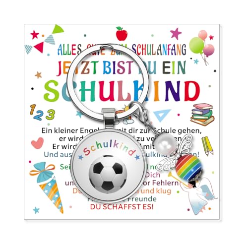 XINDY Einschulung Geschenk Jungen Fußball Schutzengel Schlüsselanhänger Schulkind 2025 Junge Schultüte Füllung Glücksbringer Schulanfang mit Karte Schulanfang Jungen Geschenke zur Einschulung XINDY Einschulung Geschenk Jungen Fußball Schutzengel Schlüsselanhänger Schulkind 2025 Junge Schultüte Füllung Glücksbringer Schulanfang mit Karte Schulanfang Jungen Geschenke zur Einschulung von XINDY