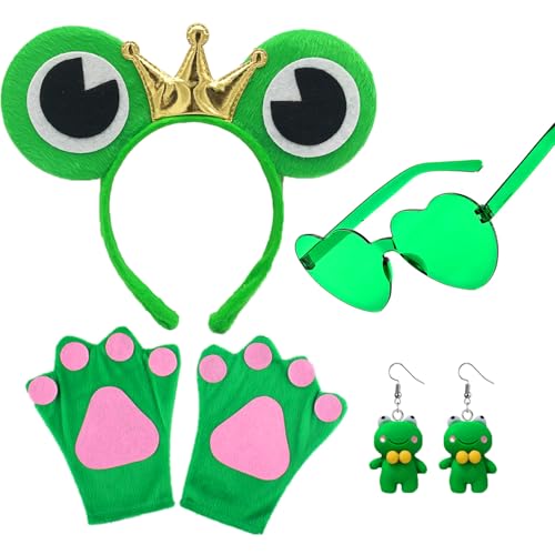 XINDY Frosch Kostüm Erwachsene, Froschkönig Kostüm Damen, Frosch Haarreif Froschkönig Haarreif Frosch Ohrringe Herz Sonnenbrille Grün Handschuhe für Frosch Kostüm Damen Fasching Karneval Kostüm Damen XINDY Frosch Kostüm Erwachsene, Froschkönig Kostüm Damen, Frosch Haarreif Froschkönig Haarreif Frosch Ohrringe Herz Sonnenbrille Grün Handschuhe für Frosch Kostüm Damen Fasching Karneval Kostüm Damen von XINDY