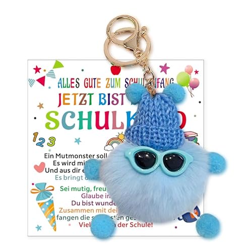XINDY Glücksbringer Schulanfang Junge Mädchen, Glücksbringer Schule, Schlüsselanhänger Schulkind 2025 Endlich Schulkind Karte, Schulanfang Jungen Geschenke zur Einschulung, Blau XINDY Glücksbringer Schulanfang Junge Mädchen, Glücksbringer Schule, Schlüsselanhänger Schulkind 2025 Endlich Schulkind Karte, Schulanfang Jungen Geschenke zur Einschulung, Blau von XINDY