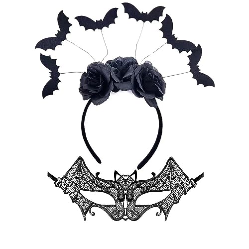 XINDY Halloween Haarreif, Fledermaus Haarreif und Fledermaus maske Kopfschmuck für Kinder Damen Fledermäusen Kostüm Deko Horror Karneval Fasching Kostüm Accessoire Fancy Dress XINDY Halloween Haarreif, Fledermaus Haarreif und Fledermaus maske Kopfschmuck für Kinder Damen Fledermäusen Kostüm Deko Horror Karneval Fasching Kostüm Accessoire Fancy Dress von XINDY