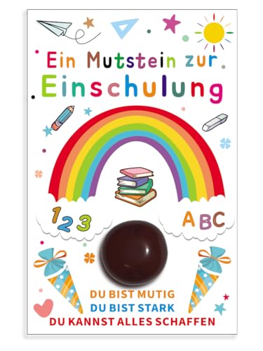 XINDY Mutstein für Kinder Einschulung, Schulkind 2025 Mädchen Jungen Geschenke zur Einschulung Glücksbringer Schulanfang Mutmacher Glückssteine für Kinder mit Karte, Kleinigkeiten für die Schultüte XINDY Mutstein für Kinder Einschulung, Schulkind 2025 Mädchen Jungen Geschenke zur Einschulung Glücksbringer Schulanfang Mutmacher Glückssteine für Kinder mit Karte, Kleinigkeiten für die Schultüte von XINDY