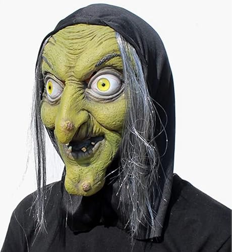 Masken der Alten Hexe Halloween Schrecklicher Horror Cosplay Kostüm, Einheitsgröße, Erwachsene, Accessoire, Zubehör, Latexmasken, Kostüm, Hexen, Karneval, Mottoparty, Halloween Masken der Alten Hexe Halloween Schrecklicher Horror Cosplay Kostüm, Einheitsgröße, Erwachsene, Accessoire, Zubehör, Latexmasken, Kostüm, Hexen, Karneval, Mottoparty, Halloween von XINGGANG