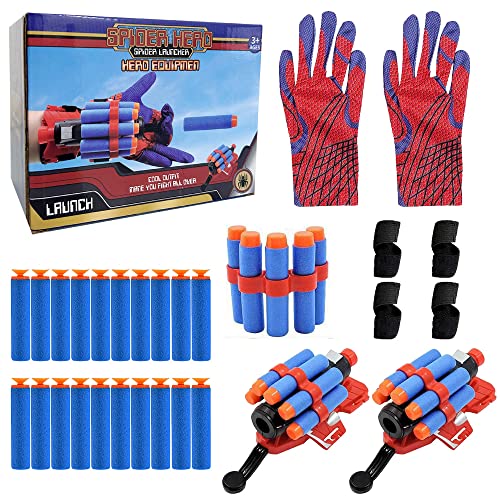 Spider Web Shooter, 2 Set Spider Launcher Handschuh, Held Launcher, Handgelenk Spielzeug Set, Spiderman Handschuhe, Cosplay Handschuh Lustiges Lernspielzeug für Kinder von XINGGANG