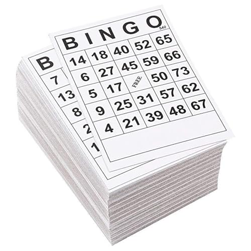 XINGLIDA 60 Stück Bingos Papierspielkarten mit einzigartiger Zahl, Party-Tischspiele, Karten, Familien-Bingos, Spielzubehör, Familien-Bingos, Spielzubehör von XINGLIDA