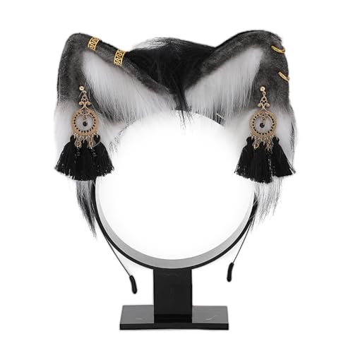 XINGLIDA Cosplay-Katzenohren-Haarband mit ethnischen Ohrringen, für Damen, Teenager, Stirnband für Film-Enthusiasten, Anime-Themen-Versammlungen, Haarband (BKW#) von XINGLIDA