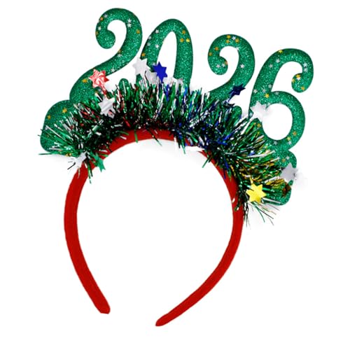 XINGLIDA Funkeln 2026 Neujahrsstirnbänder Mit Glitzernder Anzahl Und Girlanden Design Für Festivalfeiern Feierlichkeiten Verstellbare Stirnbänder Für Alle Alters von XINGLIDA