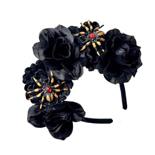 XINGLIDA Halloween Rose Blumenhaarbänder Haare Hoop Besetzt Spinnen Frisuren Für Live Show Stirnbänder Carnivale Wicked Kostüme Des Toten Accessoires XINGLIDA Halloween Rose Blumenhaarbänder Haare Hoop Besetzt Spinnen Frisuren Für Live Show Stirnbänder Carnivale Wicked Kostüme Des Toten Accessoires von XINGLIDA