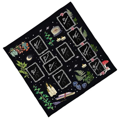 XINGLIDA Luxus Wahrsagungsmatte Komplizierte Symbole Waschbar Stoff Easy Lagertarot Accessoire Mit Mystischen Artwork Mystische Wahrsager von XINGLIDA