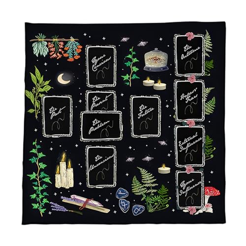 XINGLIDA Luxus Wahrsagungsmatte Komplizierte Symbole Waschbar Stoff Easy Lagertarot Accessoire Mit Mystischen Artwork Mystische Wahrsager von XINGLIDA