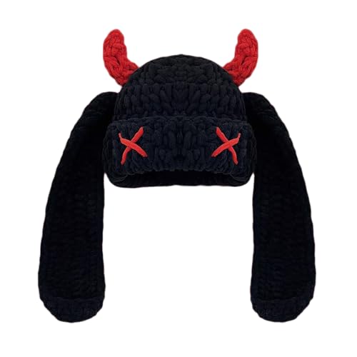 XINGLIDA Stretchy Devil Horn Winterhut Weiche Anime Cosplay Kopfbedeckung Für Tägliche Kee Halloween Festivals Erwachsene Mädchen Warmer Pullover XINGLIDA Stretchy Devil Horn Winterhut Weiche Anime Cosplay Kopfbedeckung Für Tägliche Kee Halloween Festivals Erwachsene Mädchen Warmer Pullover von XINGLIDA