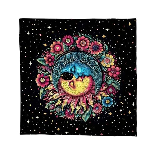 XINGLIDA Sun Moon/Eulenmuster Astrologie Tischdecke Tarots Göttliche Tischdecke Altars Stoff Gottesbrettspiel Accessoire Kartentisch Tuch Wand Dekore von XINGLIDA